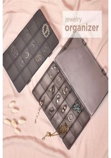 Bayev 3 Adet Füme 18 Bölmeli Kolye Yüzük Kapaklı Takı Kutusu Dikiş Kutusu Organizer İlaç Kutusu