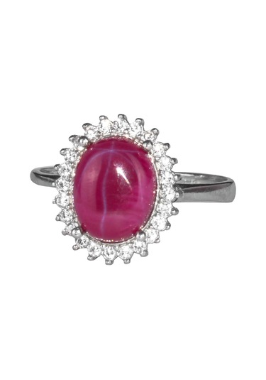 Sterling Gümüş Kadın Yüzük Gerçek Doğal Taş - Şık Tasarım Yıldız Yakutu Gümüş