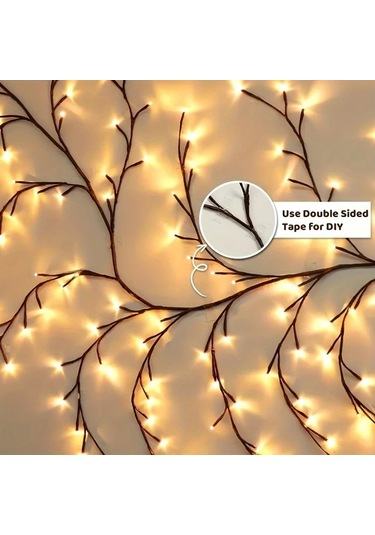 Honeybeeshop 8 Modlu 1 Adet Eğri Led Duvar Lambası Çalı Işığı Usb Güçlü Rattan Gece Işığı Düğün Oturma Odası Dekoru