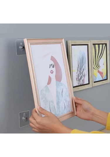 Yapışkanlı Hanger Vidasız Eşya Ürün Taşıma Askılık 5 Adet-al4344 Şeffaf