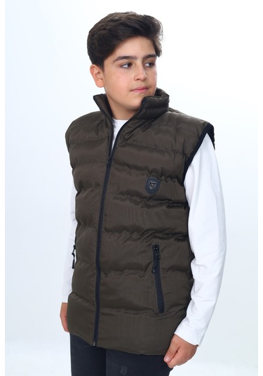 Toontoy Erkek Çocuk Göğsü Armalı Şişme Yelek Haki