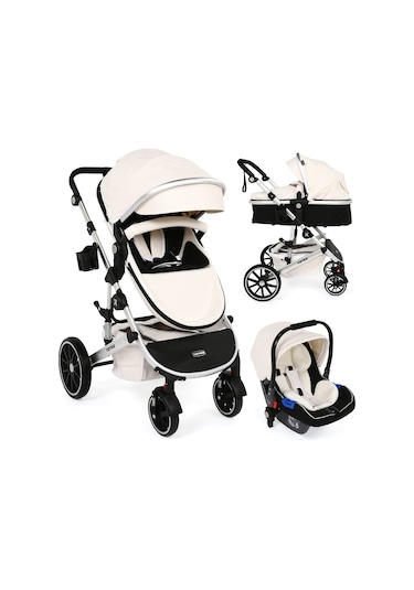 Yoyko Capsule Egg Travel Sistem Bebek Arabası Beyaz Silver