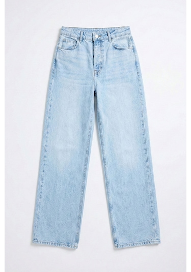 Itsbasic Kadın Ice Doris 4s6-3 Straight Fiy Yüksek Bel %100 Koton Denim Jean Ice Kot