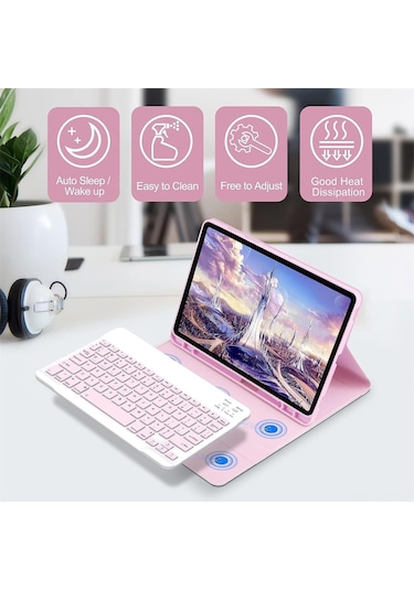 Maiyame Samsung Uyumlu Tab S9 Klavye Ve Fareli Su Geçirmez Taşınabilir Ofis Kılıfı - Uzun Pil Ömrü Lazer