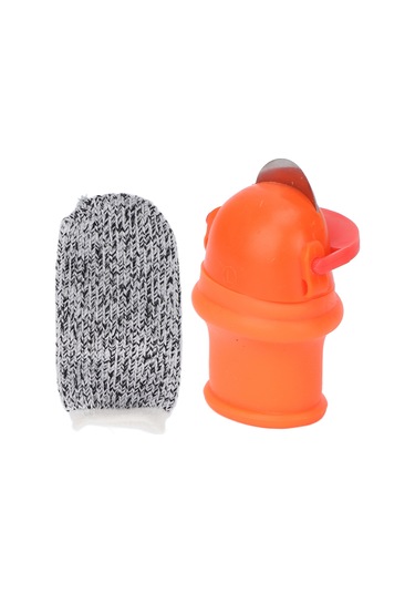 Maiyame Bahçe Hasat Ve Budama Bıçağı - Paslanmaz Çelik Bıçaklı Silikon Parmak Korumalı Parmak Bıçağı 1 Adet Bıçak + 1 Adet Korumalı Parmaklık