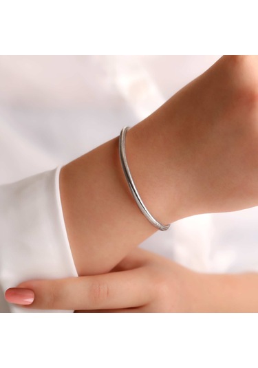 T51 Tuğrul Altın Bileklik T068338 Gümüş Beyaz Altın