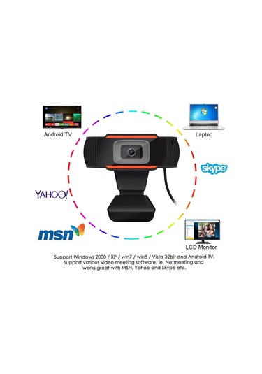Mikrofonlu Webcam Bilgisayar Kamerası Tak Çalıştır HD Webcam
