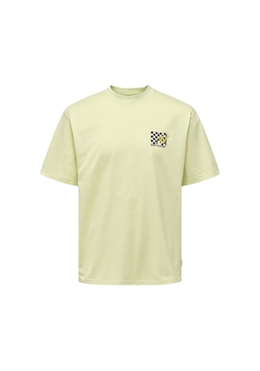 Only Erkek O Yaka T-shirt 22029523 Limon