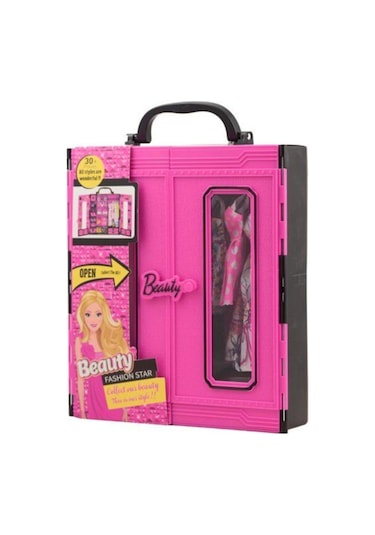 Dln Barbie Bebek Beauty Elbise Takı Gardrop Seti 30 Parça Gardolap Oyuncak