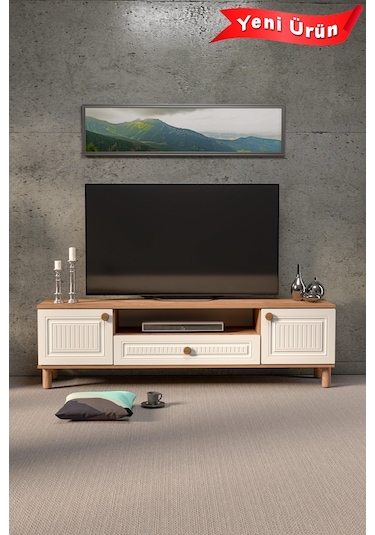Bohem 180 Cm Mdf Kapak Tv Ünitesi Ceviz - Beyaz
