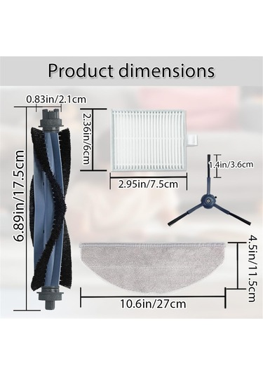 Xiaaokeji Eufy Robot Süpürge Ana Fırçaları İçin Aksesuarlar