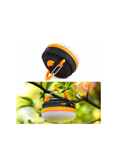 Sones Çok Fonksiyonlu Taşınabilir Açık Kamp Acil Durum Işıkları Led El Feneri Fener Meşale Çadır Lambası Siyah - Turuncu