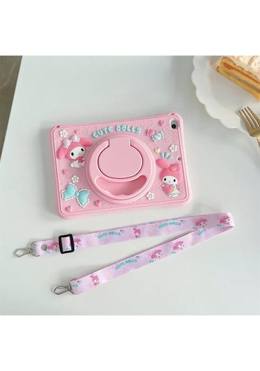 Ennar Lenovo Tab M11 Tb330fu 11 İnç Cute Dolls Askılı Standlı Tablet Kılıfı+tablet Kalemi Arka Kapak