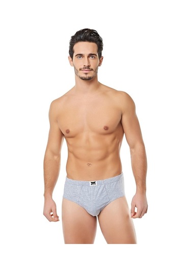 12'Li Tutku Kom Slip Külot Erkek Gri Penye Ter0109G Gri