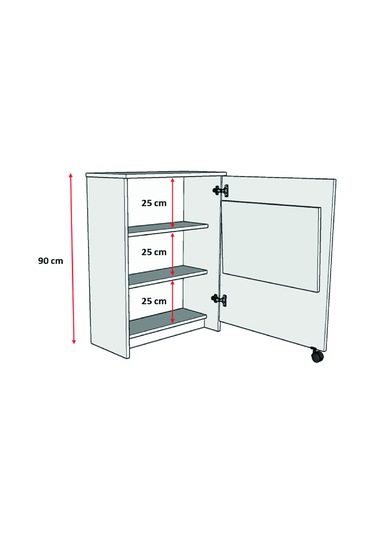 Asra Trend Mutfak Kiler Dolabı+katlanır Masa Md003 Retro Taş