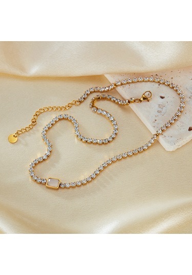 Sones Opk Gx2441 Kişiselleştirilmiş Paslanmaz Çelik Elmaslı Kolye Altın