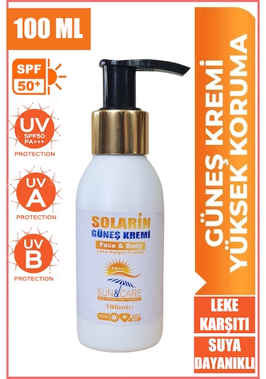 100ml Güneş Kremi - Spf 50+ Tüm Cilt Tiplerine Uygun Yüksek Korum