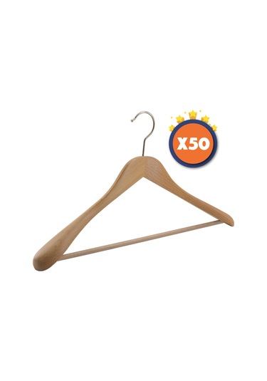 Nyn Ahşap Askı Kalın Omuz Formlu Takım Elbise Ceket Askısı Nature Ahşap