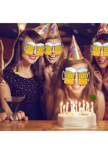 Yeşil Bira Kupası Gözlük Dökülen Bira Kupası Tasarım Bardak Sahne Şişe Komik Gözlük Parti Malzemeleri