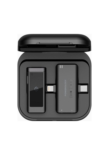 Powerology Mfi Mono Kablosuz Yaka Mikrofonu Lightning & Type-c Siyah