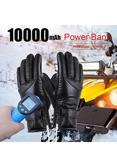 Padalink Usb Isıtmalı Motosiklet Eldivenleri - Su Geçirmez, Dokunmatik Ekran Uyumlu, Kış Sporları İçin