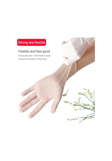 Sones 100 Adet Tek Kullanımlık Pvc Muayene Eldiveni Ev Tipi Şeffaf Dokunabilir Koruyucu Eldiven, Beden: S