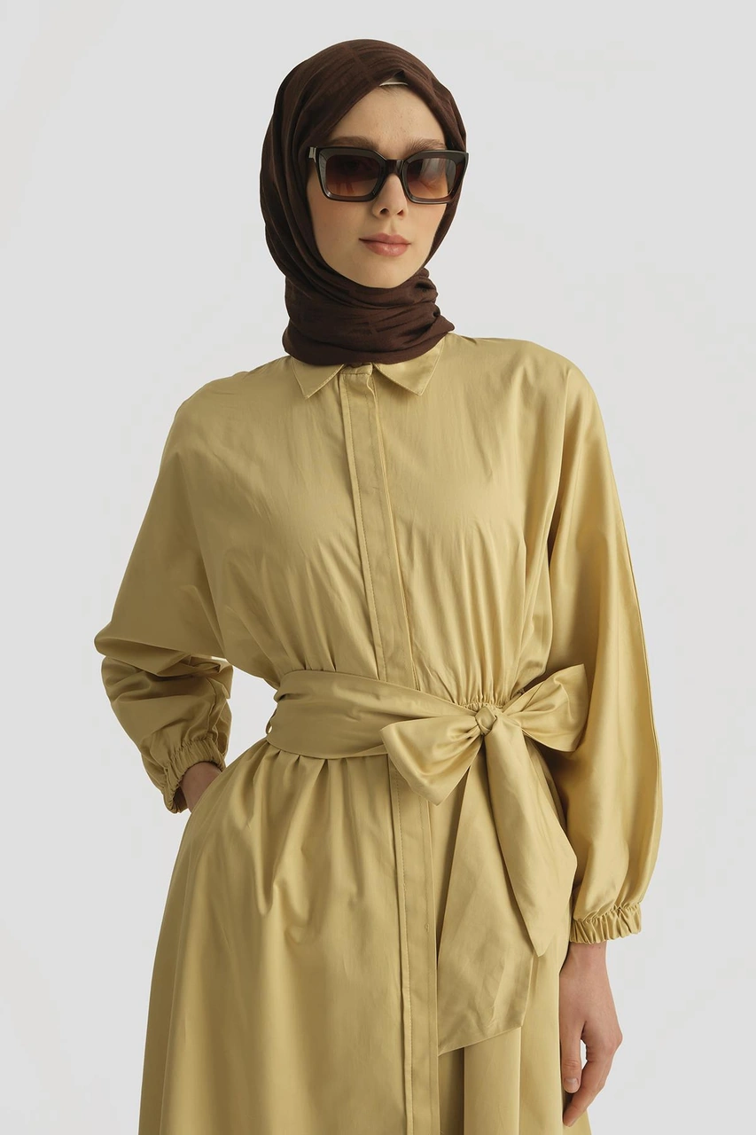Armine Gömlek Elbise 25yd9025-1 Limon Sarı Sarı