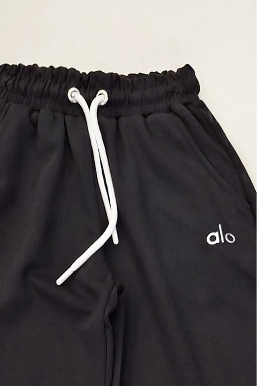 Kız Çocuk Doble Face Kumaş Geniş Paça Eşofman Alt 10-15 Yaş 12318 Siyah