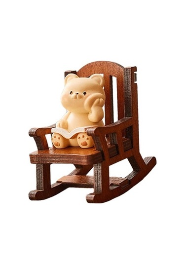 Lijinxu Magideal Sallanan Sandalye Hayvan Heykelcik Yaratıcı Mini Ayı