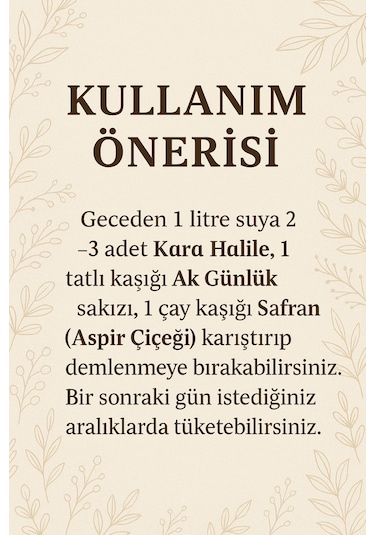 Sultanbahçe Akgünlük- Kara Halile- Safran Yerli -  Seti - Doğal Bitki Çayı