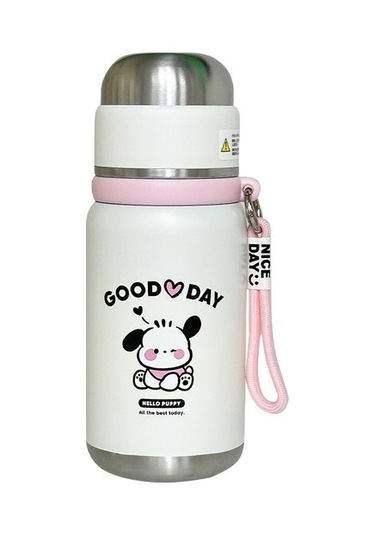 316 Paslanmaz Çelik Yüksek Görünümlü Öğrenci Sevimli Termos Bardak 7wqıbu Beyaz