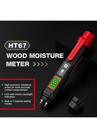 Habotest Habotest Ht67 Dijital Ahşap Nem Ölçer Profesyonel 2 E25450