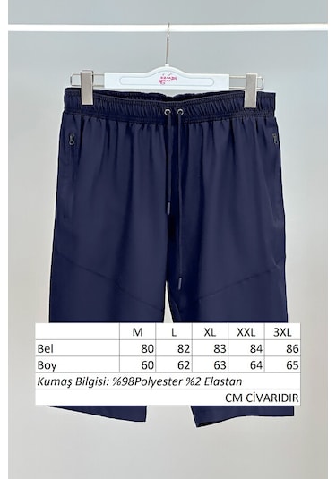 Remsa Erkek Havuz Deniz Uzun Kapri Şort Mayo Rks-02 Lacivert Lacivert