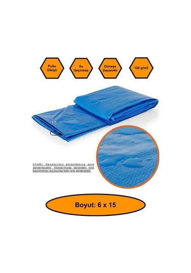 Ebatlı Çadır Branda, 120 Gr/m2 Su Geçirmez, Kamyon Saman İnşaat Gölgeleme Çadırı 6x15 Mrt27