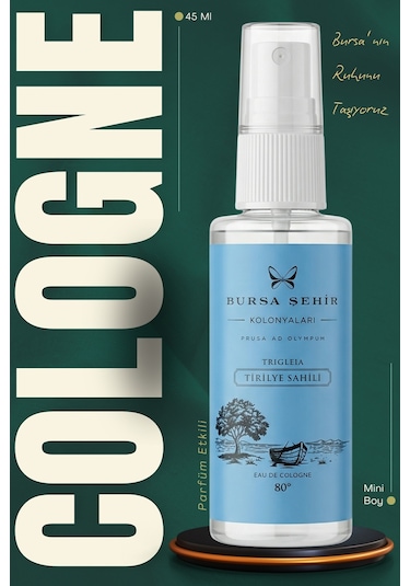 Bursa Şehir Kolonyaları, Tirilye Sahili Kolonyası, 45 Ml, Sprey, Cep Boy