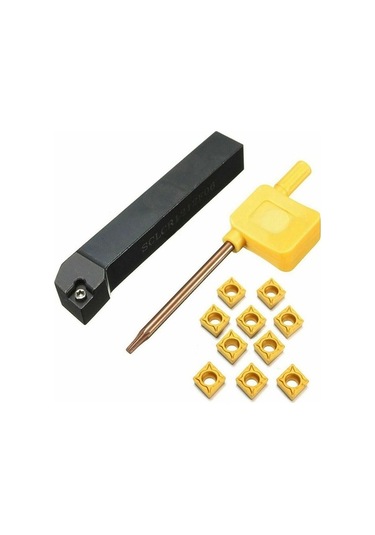 Pazly 10 Adet Ccmt060204-hm, Vp15tf Ekleme Aracı + Sclcr1212h06 Torna Takım Tutucu