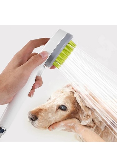 Yunboo Köpek Ve Kedi Duşu, Masajlı搓澡 Fonksiyonu, Gri Renkli, Abs+silikon Malzeme, 2m Hortum Ve Adaptörler İçeren Gri