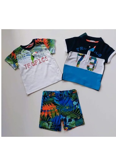 Zeyland Mininio Mavi Erkek Bebek Alt Üst 3'lü Takım 91m1glt51 Mavi