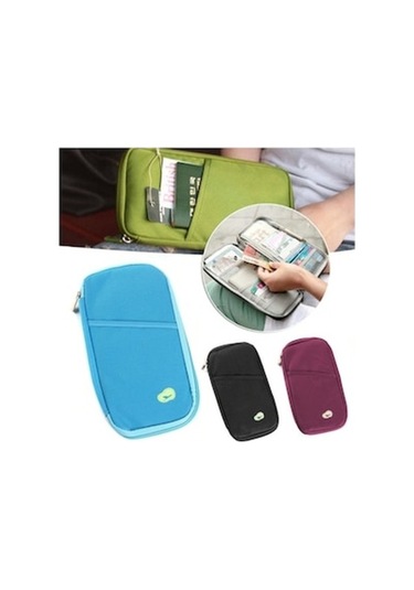 Trendooze Linjinxu Mavi Seyahat Çantası Pasaport Belgesi Depolama Çok Amaçlı Bilet Kart Tutucu Diğer