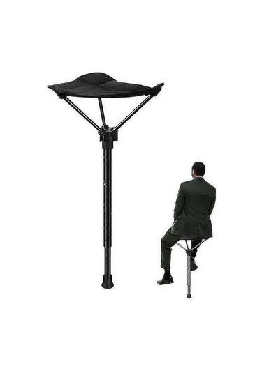 Bloomnest Katlanır Yürüyüş Bastonu, Üçayaklı Tabure, Ayarlanabilir Yükseklik, Açık Hava Sandalyesi, Taşınabilir Kamp Taburesi, Altın-siyah A471 Altın - Siyah