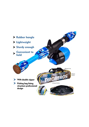 Neevoyu Taşınabilir Deniz Olta Seti - 4 Parçalı Çubuk, Makara, 40m Misina Ve Aksesuarlar Mavi