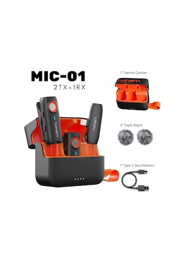 Hohem Mıc-01 Wireless 2 Kişilik Yaka Mikrofonu Lightning