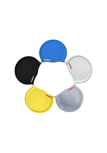 Gri Silikon Uzun Saç Unisex Yetişkin - Çocuk İçin Yüzmek Kap Şapka Gri