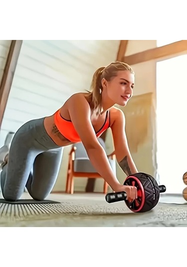 Elmpaly Kırmızı Ev Sporu Karın Kası Jantı - Taşınabilir Göğüs Ve Üst Vücut Antrenman Aleti