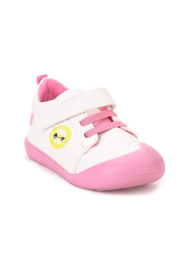Kiko Kids Smile Cırtlı Kız Bebek İlk Adım Panduf Ayakkabı Pembe