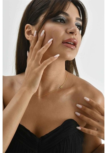 Minamis Silver 925 Ayar Gümüş E Harfi Kadın Köprücük Kolye-2259