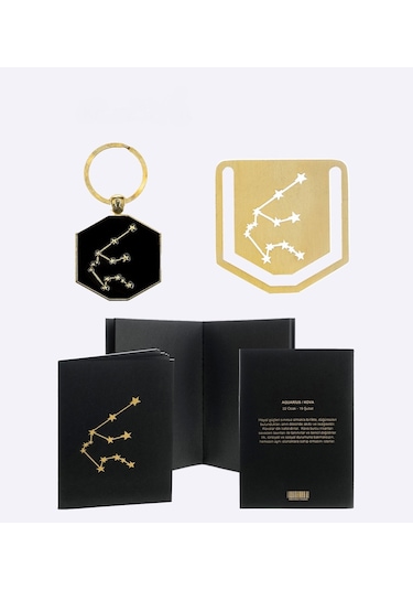Kova rcu Yıldız Haritası Seti (Anahtarlık, Kitap Ayracı, Defter)