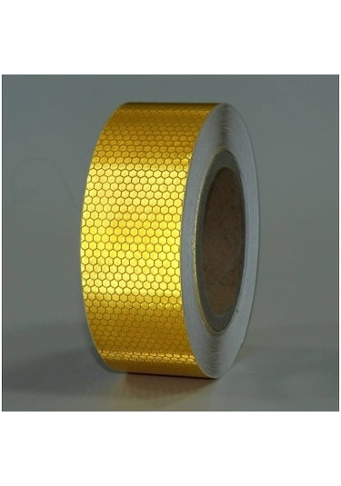 Bal Petekli Reflektif Bant 5X50 Metre Sarı-Kırmızı-Beyaz