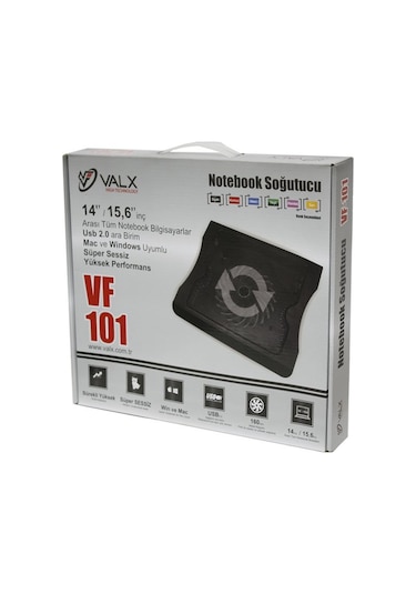 Valx Vf 101 Ledli Fanlı Notebook Soğutucu Siyah