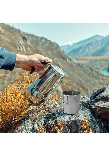 Fastbuy 300ml Saf Titanyum Kahve Fincanı - Hafif Ve Dayanıklı Diğer